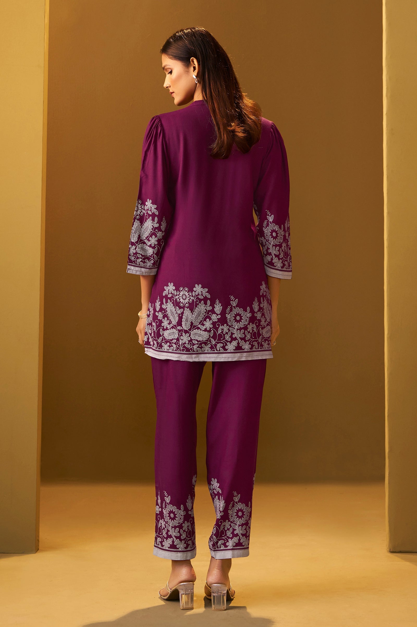 Maroon Muse Printed Rayon Co-Ord Set