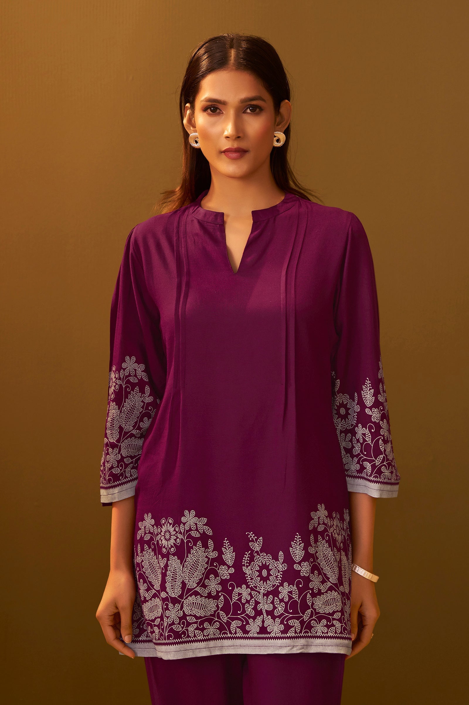 Maroon Muse Printed Rayon Co-Ord Set