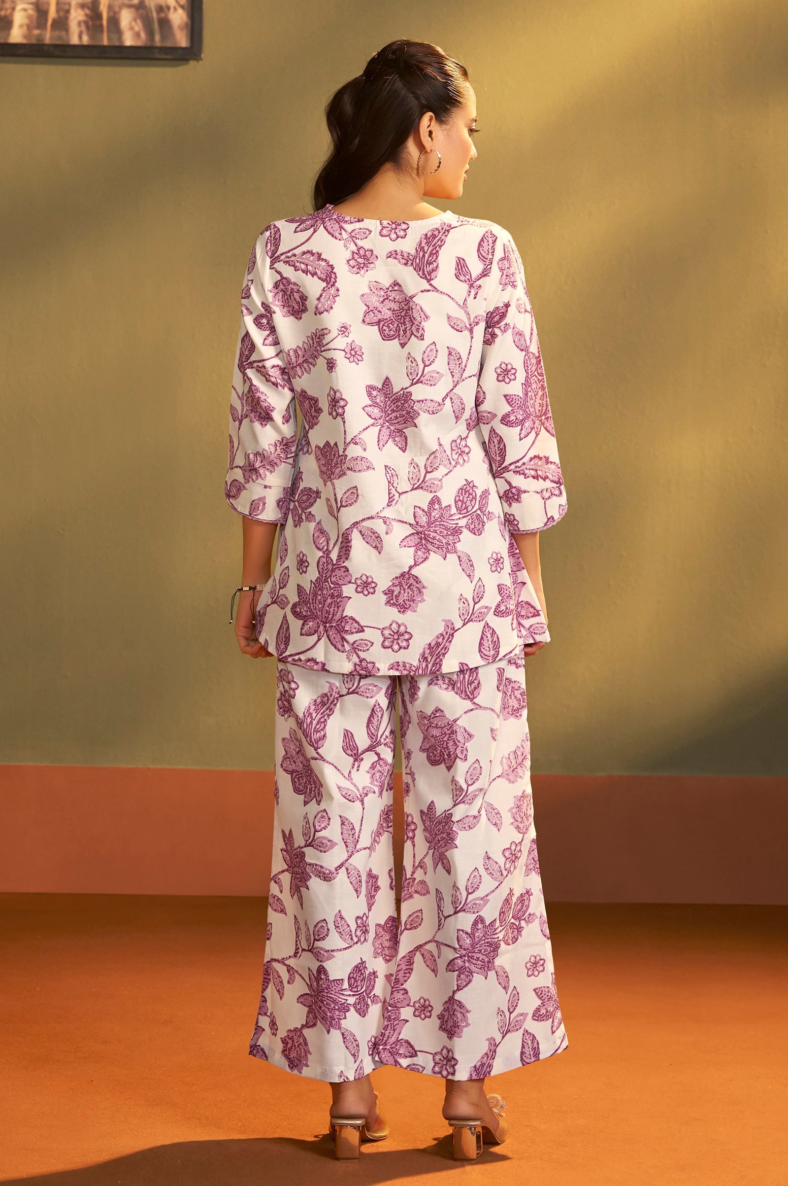 Ivory Bloom Printed Cotton Co-Ord Set