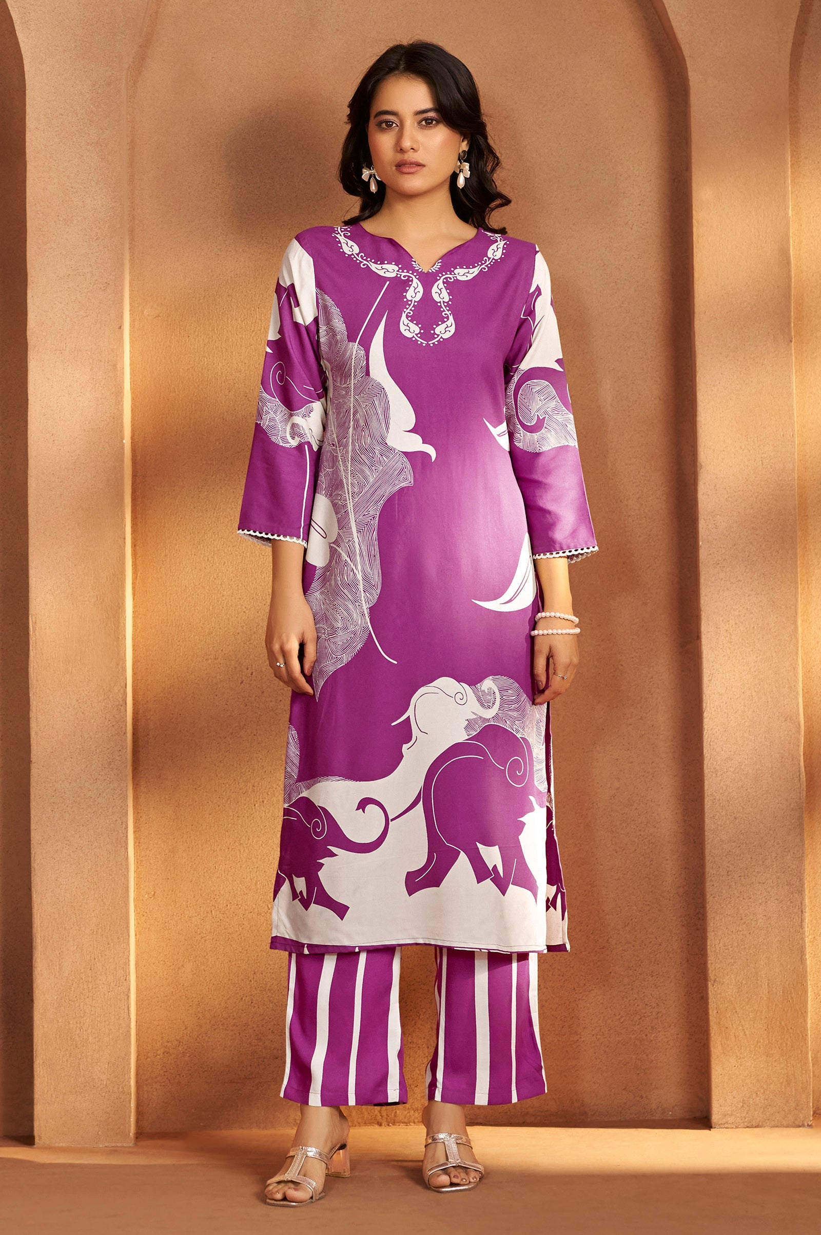 Royal Iris Printed Rayon Kurta Set