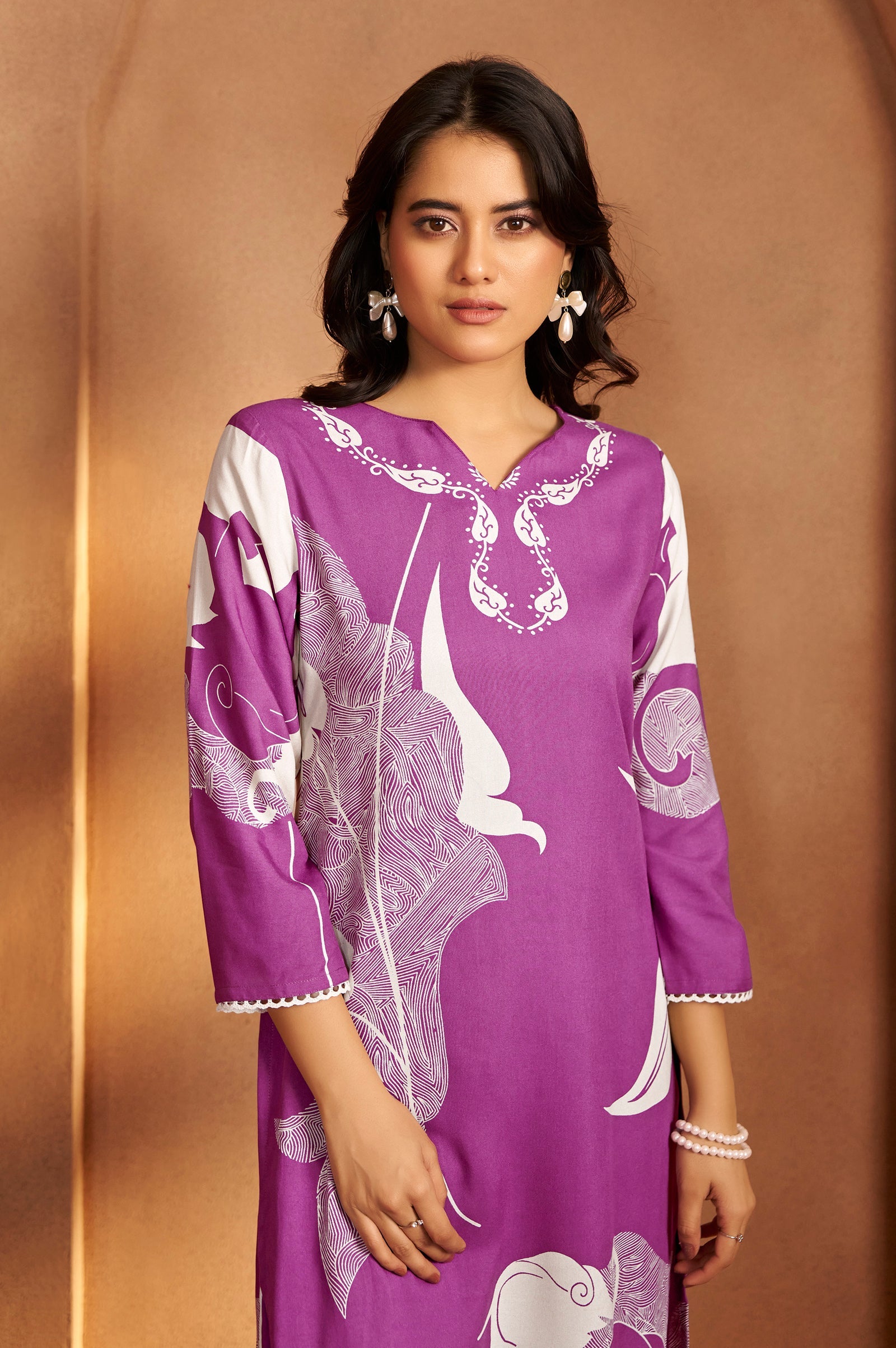 Royal Iris Printed Rayon Kurta Set