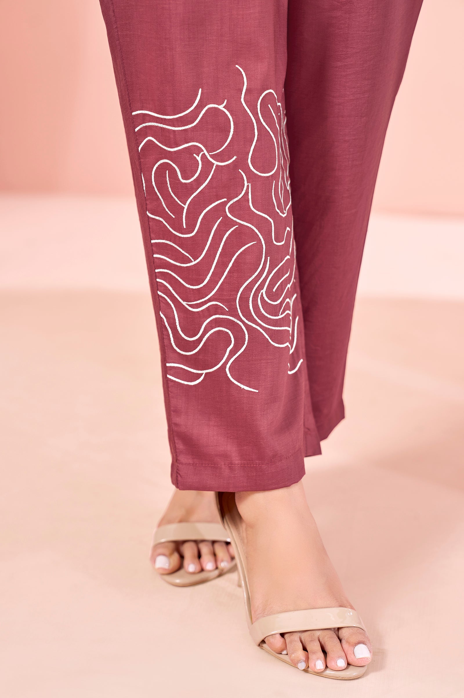 Terracotta Grace Embroidered Cotton Co-Ord Set