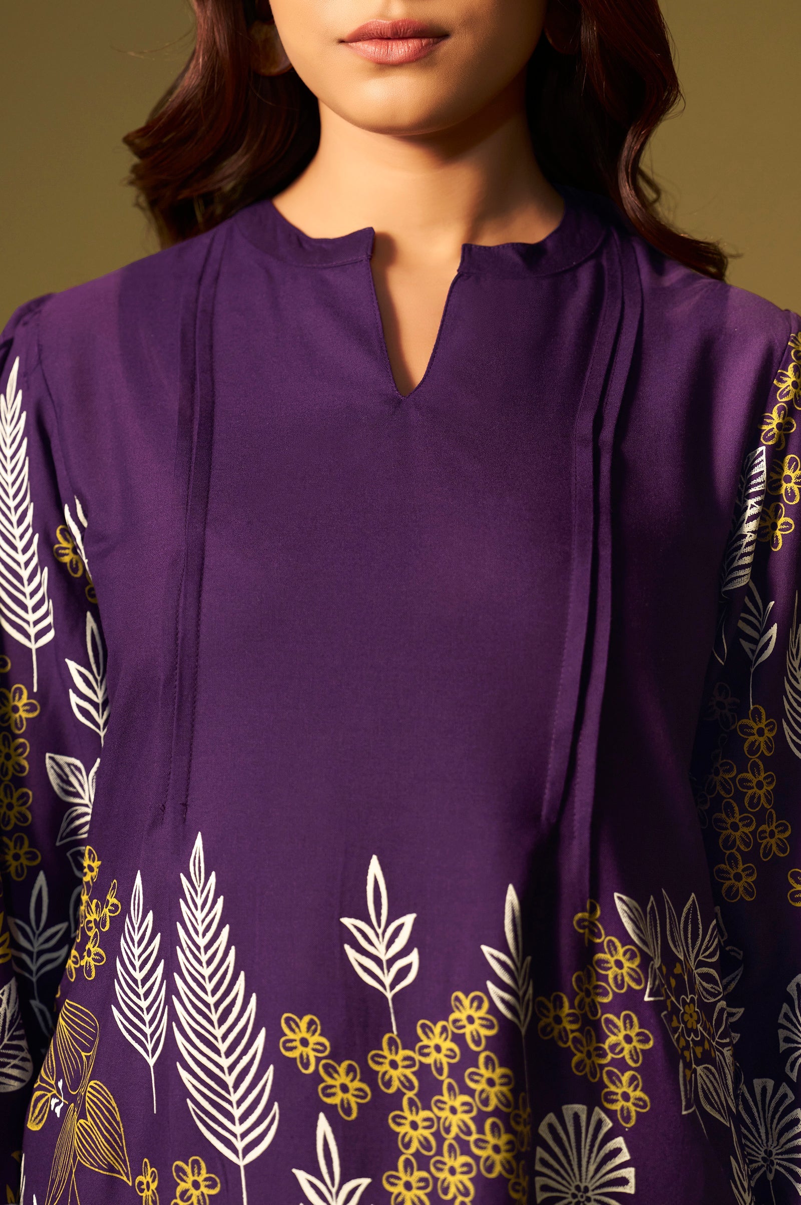 Royal Plum Printed Rayon Co-Ord Set