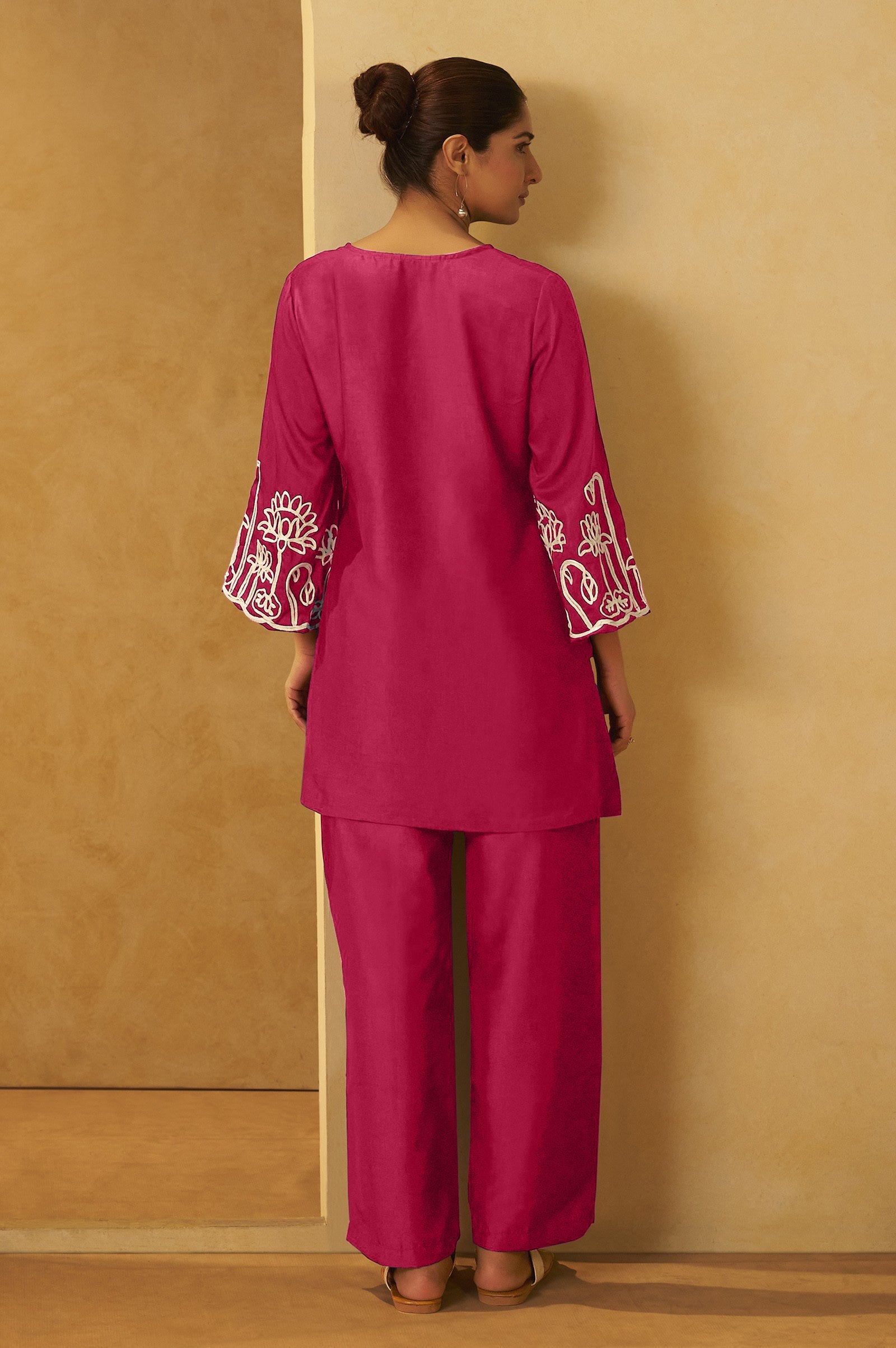 Blush Grace Embroidered Cotton Co-Ord Set
