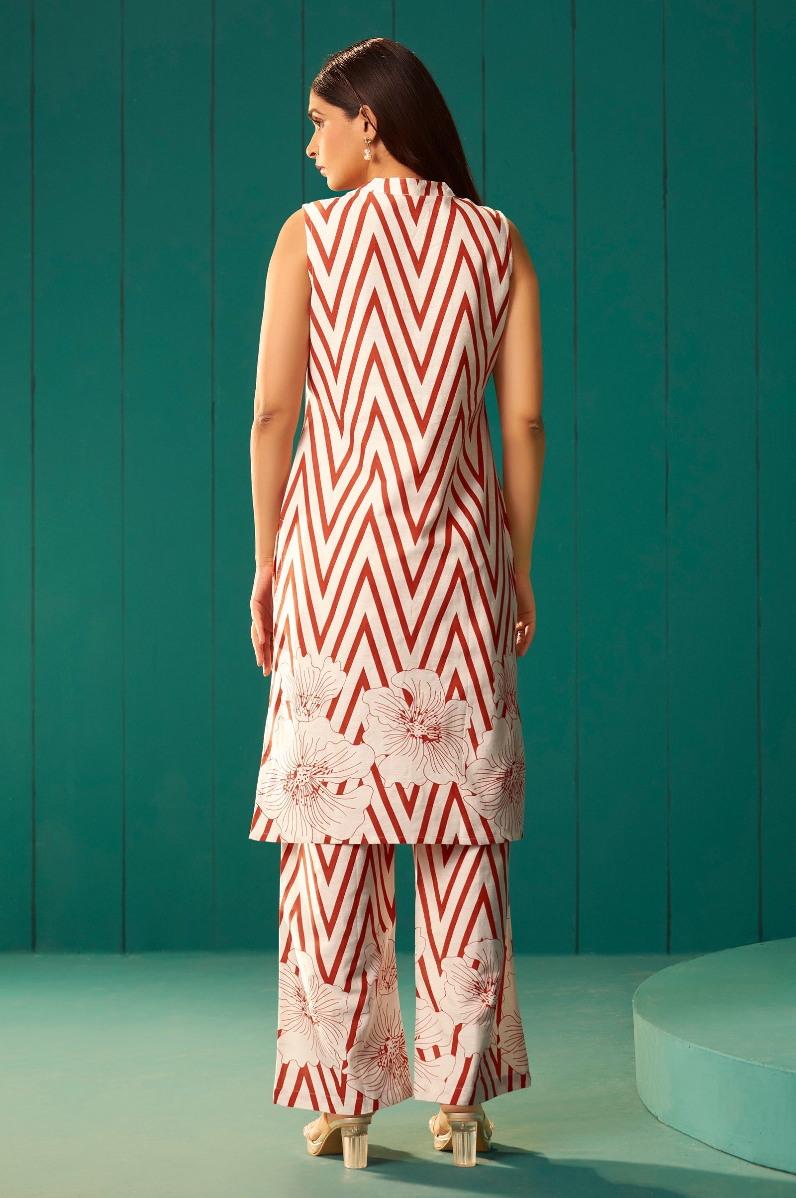 Ivory Bloom Printed Cotton Kurta