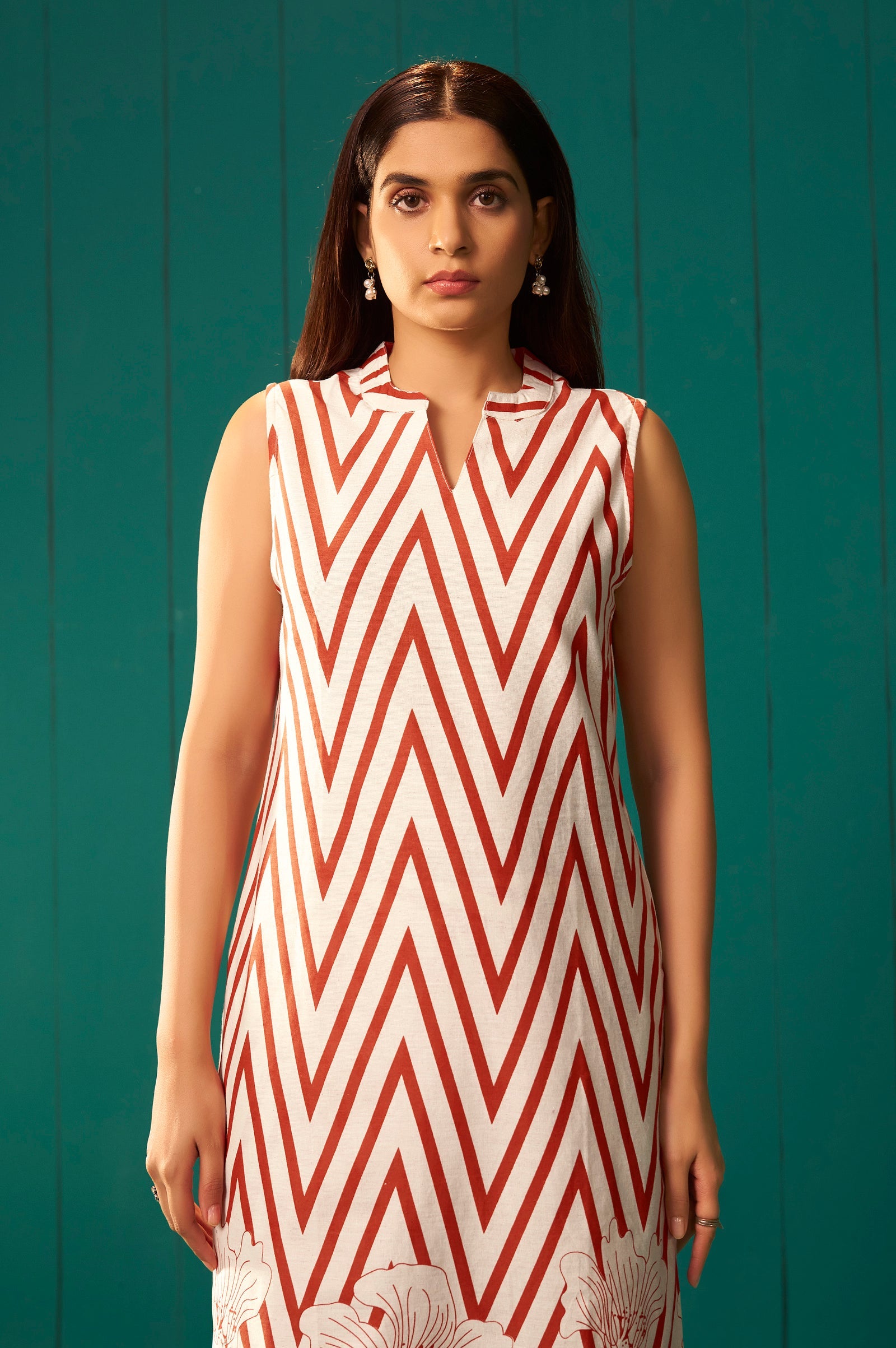 Ivory Bloom Printed Cotton Kurta