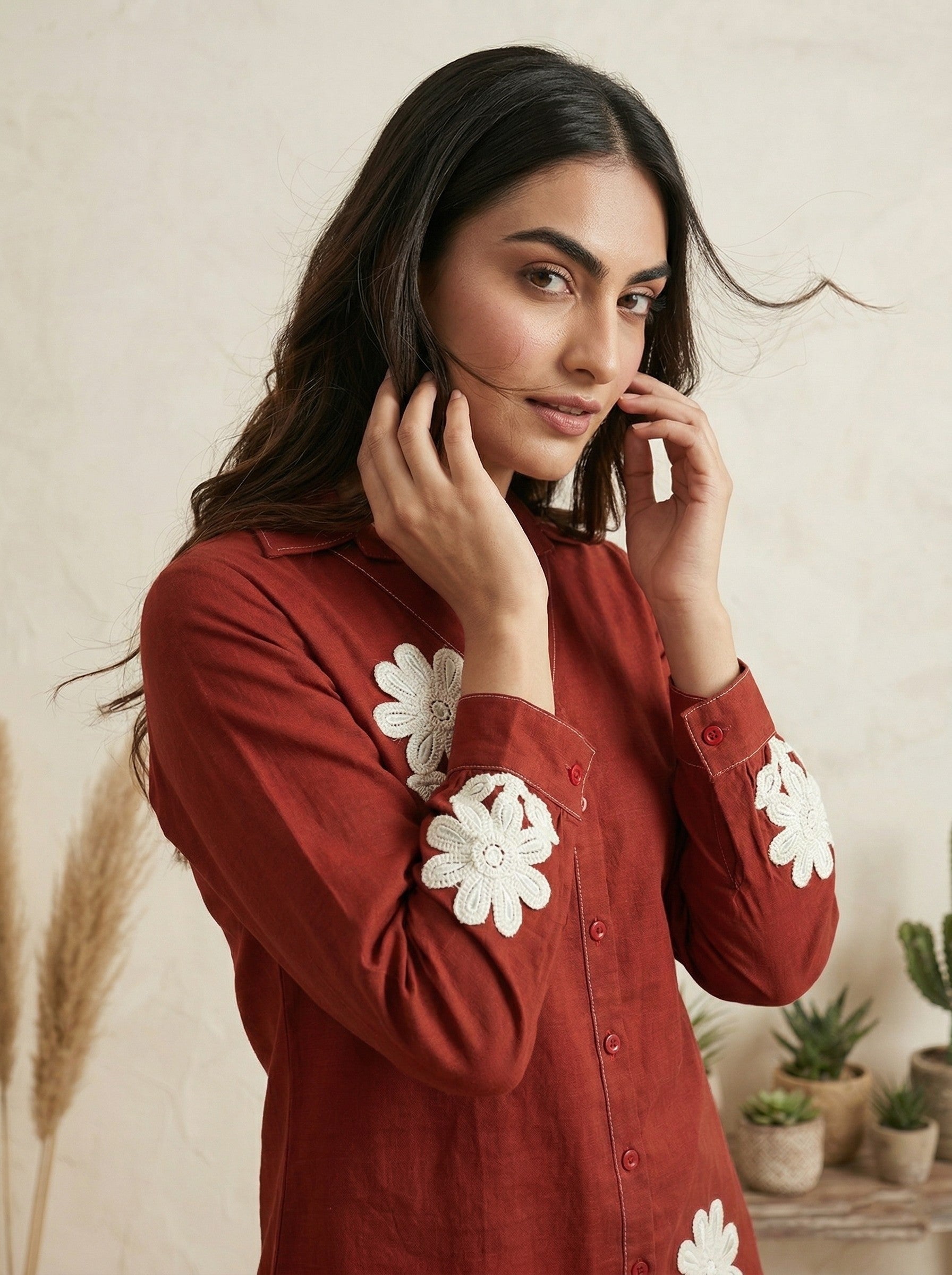 Sunlit Grace Embroidered Cotton Co-Ord Set