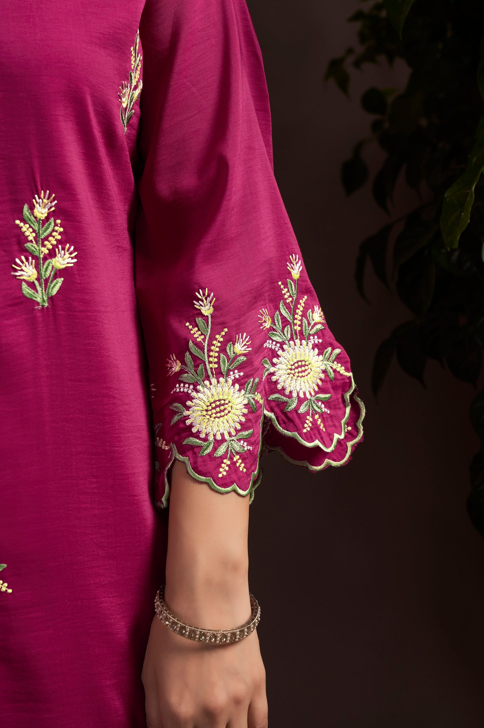 Rose Royale Embroidered Roman Silk Co-Ord Set