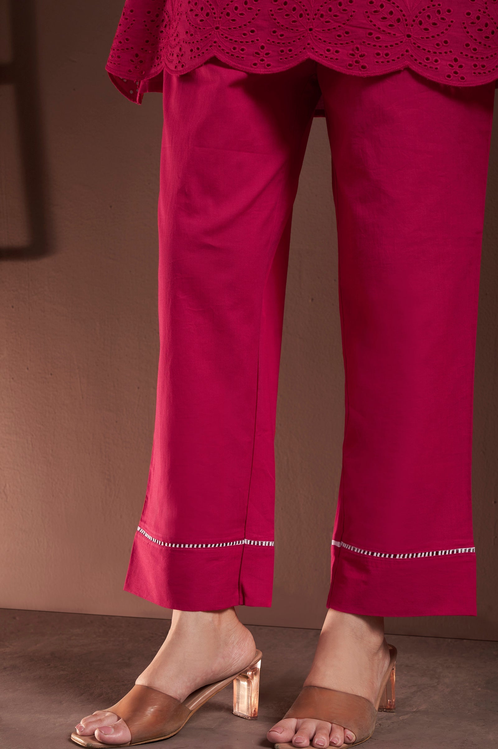 Rosewood Schiffli Cotton Co-Ord Set