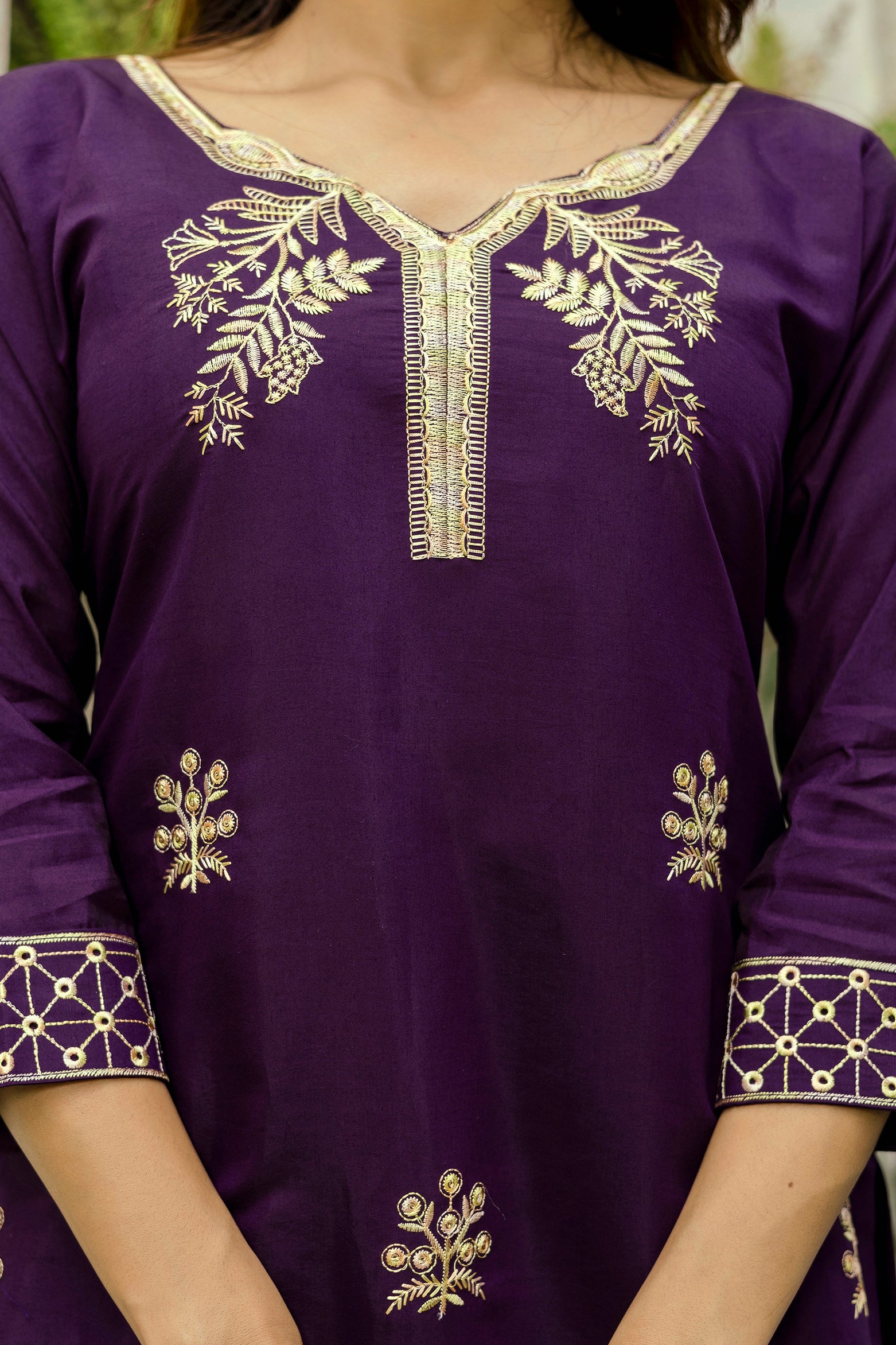 Noorea Embroidered Chanderi Suit Set