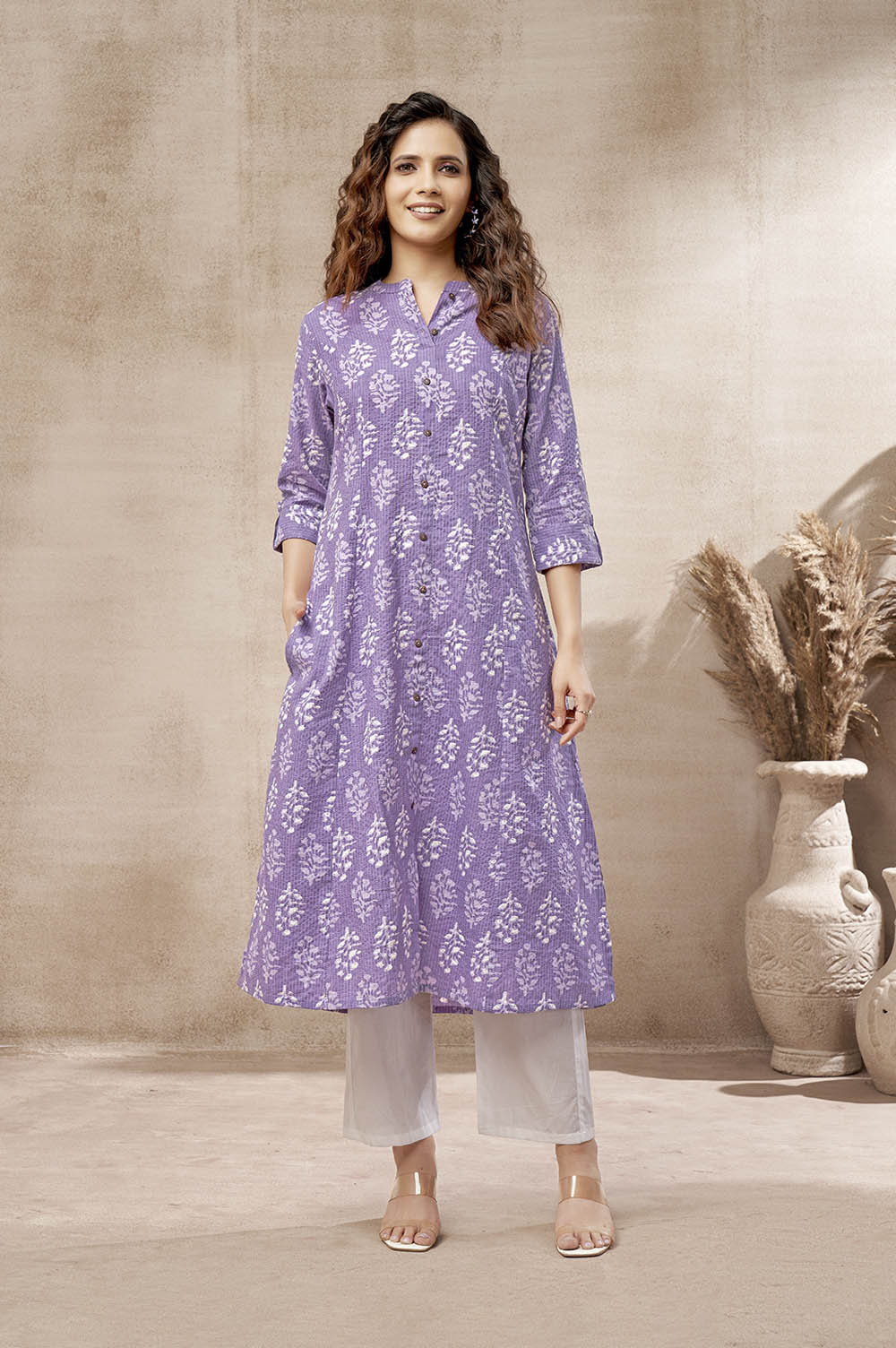 Aarini Lavender Heritage Kurta
