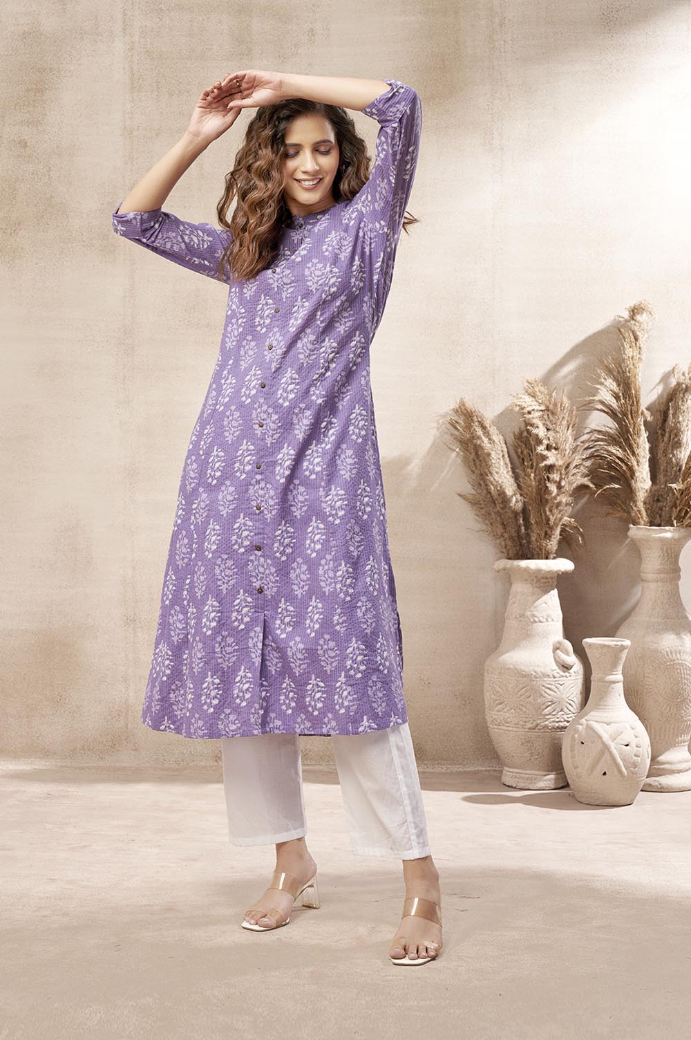 Aarini Lavender Heritage Kurta